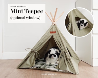 Green Teepee Tent for Rabbits and Small Pets (with teepee stabiliser)
