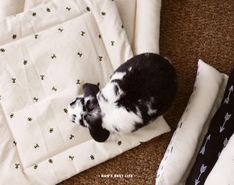 Reversible Waterproof Mats | Small Pets Rabbits Guinea Pigs Ferrets Bedding Pad Cat Dog Plush Cushion Pillow Square Bed Chinchilla Snuggle