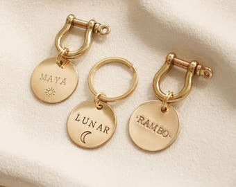 Hand Stamped Solid Brass Pet ID Tags • Luxury 1.5mm Thick Custom Name Tags • Premium Handmade Pet Accessories
