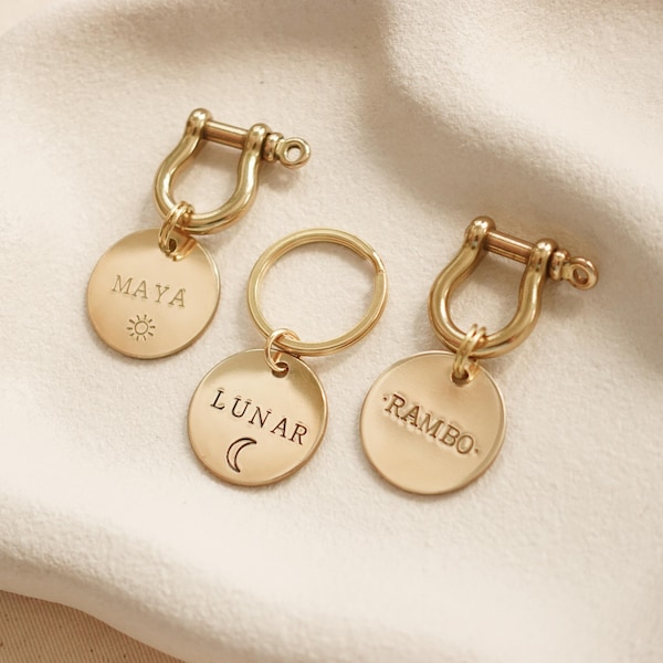 Hand Stamped Solid Brass Pet ID Tags • Luxury 1.5mm Thick Custom Name Tags • Premium Handmade Pet Accessories