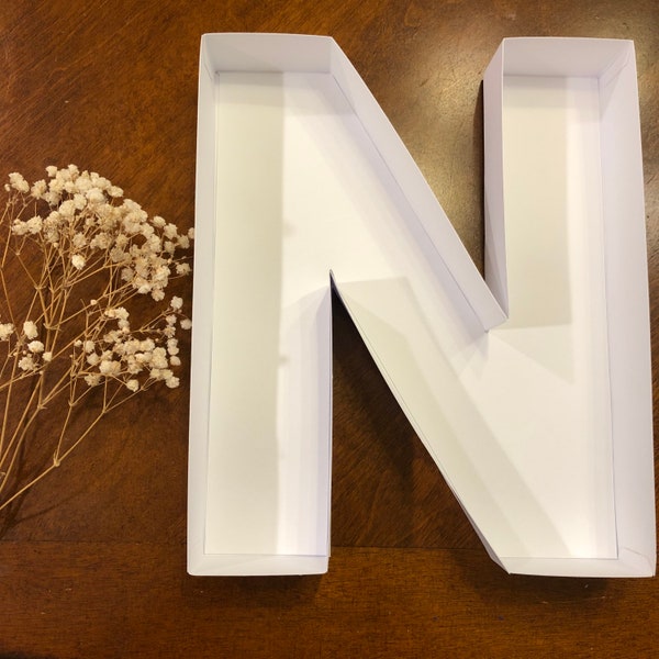 Fillable Box Letter N (size 10inch Tall)
