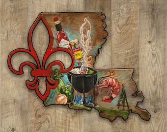 Louisiana Shrimp Boil-A Paper Print