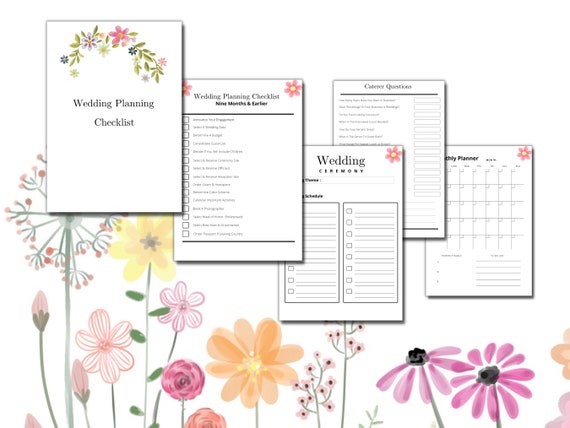 Buy Wedding Planning Checklist Spring Floral 40 Pages