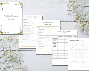 Wedding Planning Checklist | Sunflower Floral | 40 Pages | Wedding Lists | Wedding Budget | Wedding Printable