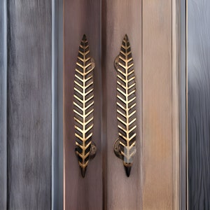 Leaf Design Brass Door Handle| Handles for Main Doors| Home Decor Unique Handles| Handles for Kitchen|Handles for Cabinets,Handles for Doors