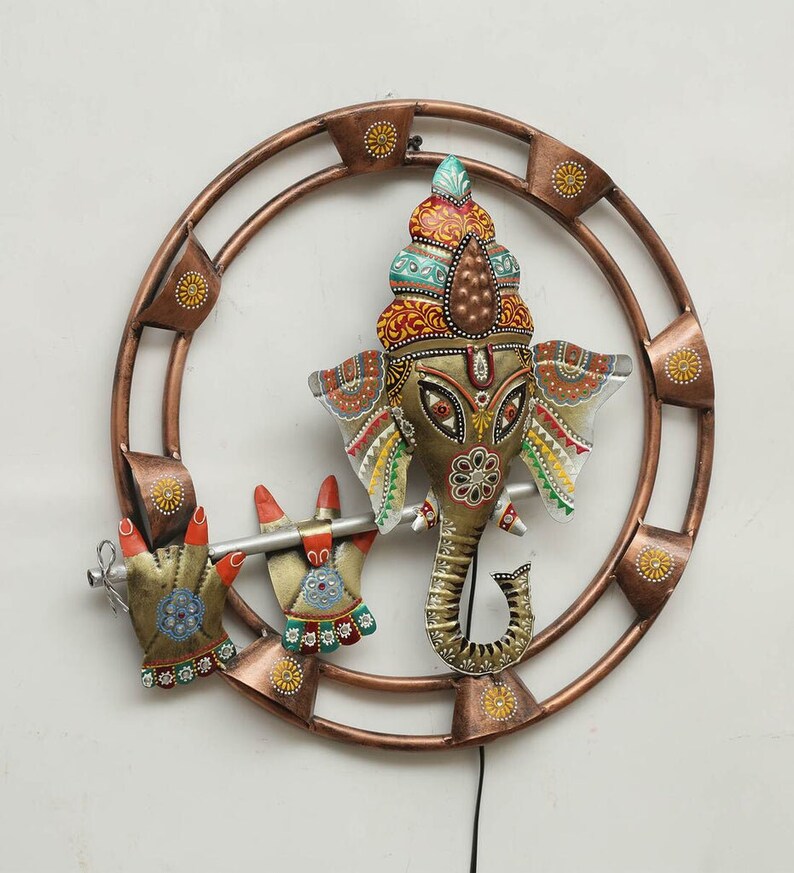 Halo Of Lord Ganesha LED Metal Wall Decor Ganesha Metal Wall Etsy