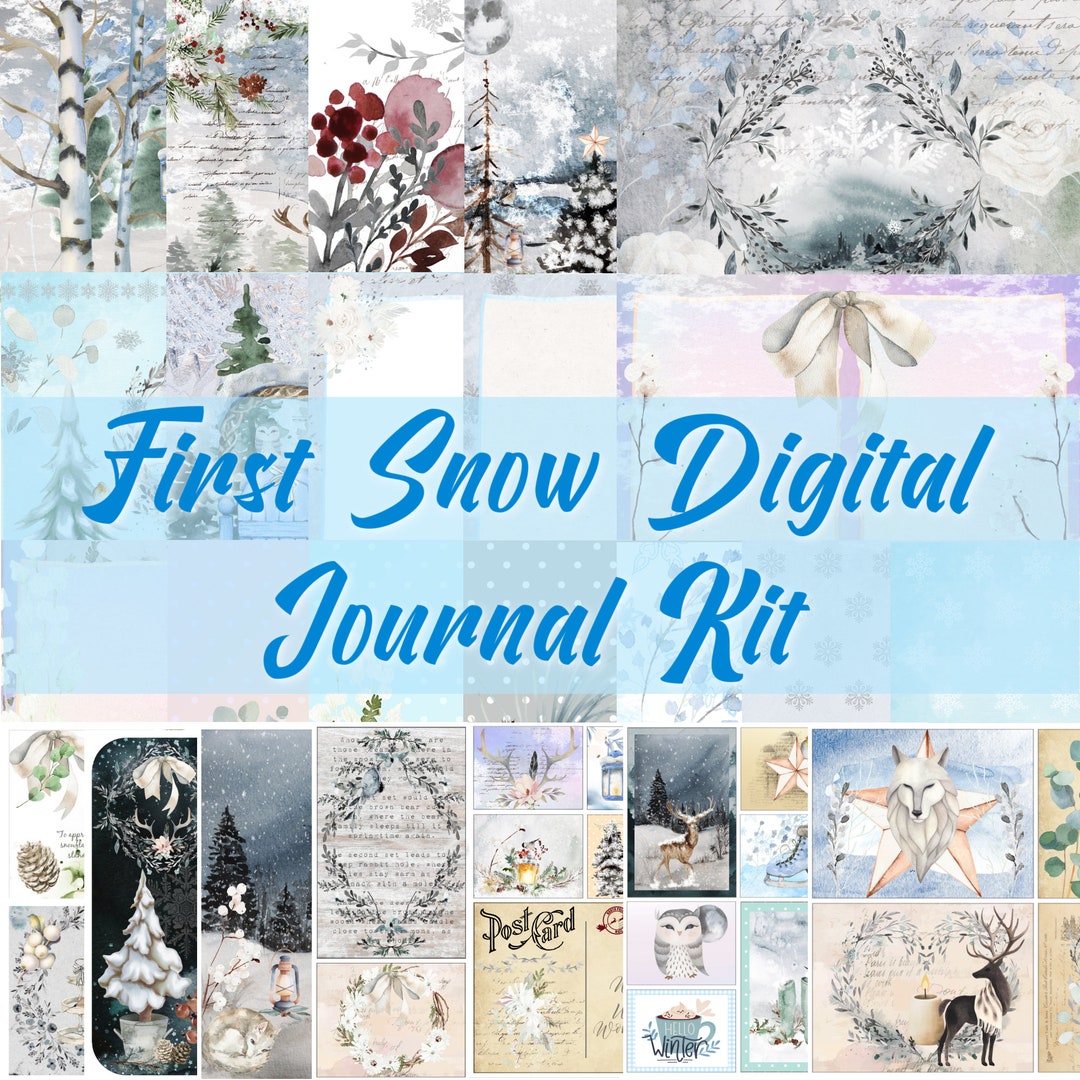 DIGITAL Junk Journal & Ephemera Kit - First Snow, Winter / Holiday ...