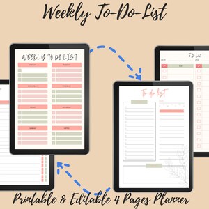 Weekly task list, weekly agenda, weekly to do list, printable, to do list template, weekly organizer, daily to do list
