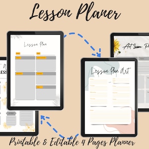 Lesson Planner, Teacher Planner, Editable Lesson Plan, Homeschool Planner, Academic Planner, Homeschool Schedule