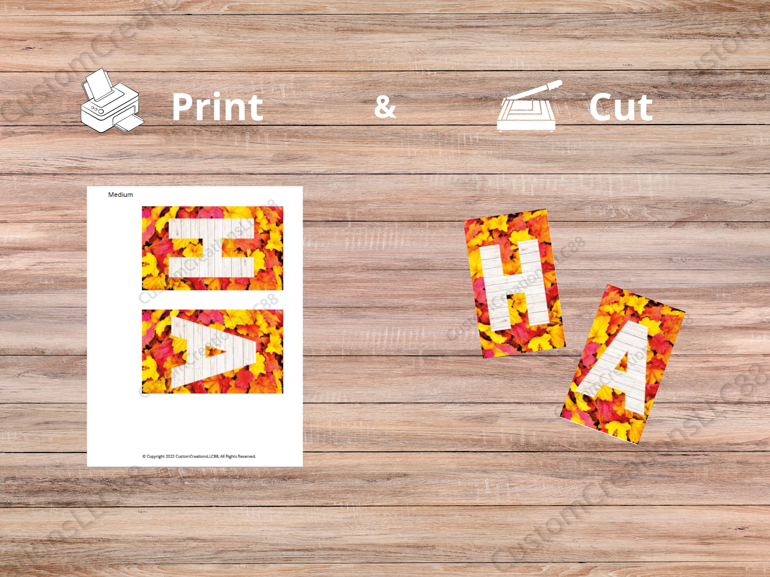 Happy Fall Printable Banner / Seasonal Autumn Leaves / Full Room Door ...