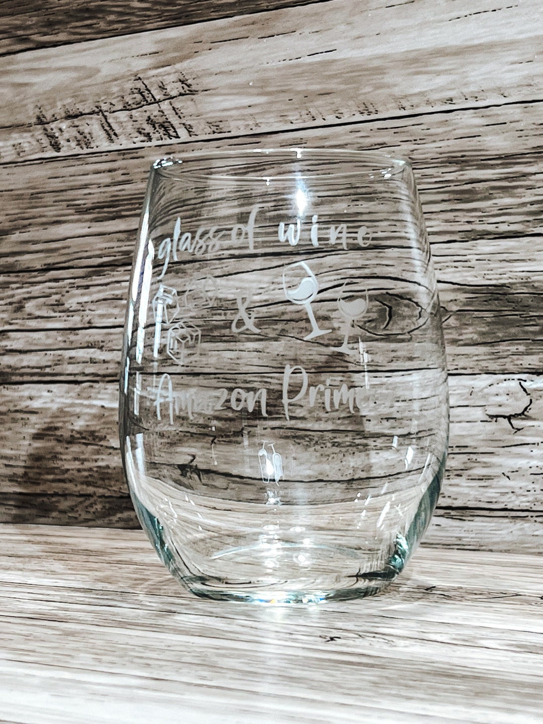 Glass of Wine and Amazon Prime, Wine and Prime, Shopping Wine Glass