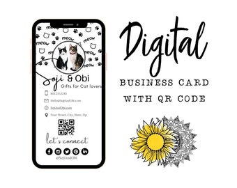 Digital Business Card with QR Code - Style One