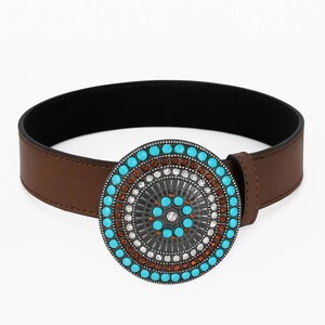 Western Statement Belt – Brown Leather | Cowgirl Rodeo Boho  display picture 3