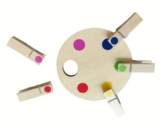 Clip de juguetes de madera Montessori a juego