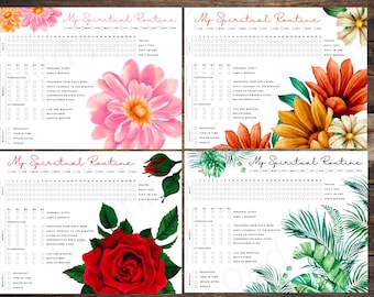 JW Spiritual Routine Activity Tracker | Floral Package Designs | Jehovah&#39;s Witness | Printable Digital Download