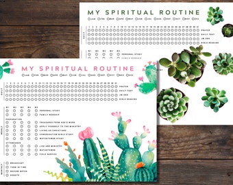 JW Spiritual Routine Activity Tracker | Green Thumb Package Designs | Jehovah's Witness | Printable Digital Download