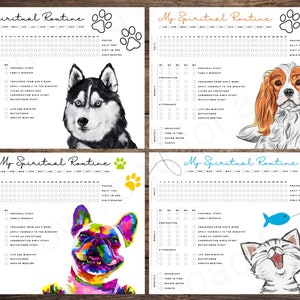 JW Spiritual Routine Activity Tracker | Cat and Dog Package Designs | Jehovah's Witness | Printable Digital Download