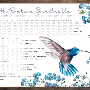 JW Routine Spirituelle | Conceptions d'emballages d'oiseaux | French Français | Témoin de Jéhovah | Téléchargement numérique imprimable