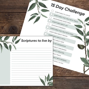 JW Personal Study Topics | 30 & 15 Day Challenges | Spiritual Challenges | Bible Reading | Jehovah&#39;s Witness | Printable Digital Download