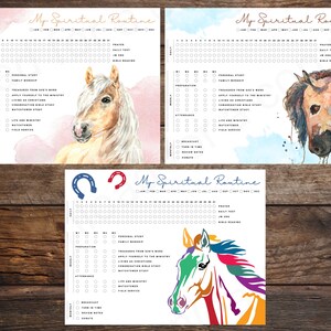 JW Spiritual Routine Activity Tracker | Horse Package Designs | Jehovah&#39;s Witness | Printable Digital Download