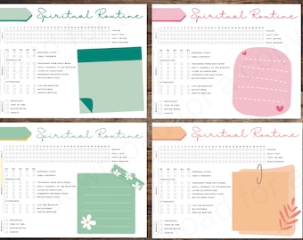 JW Spiritual Routine Activity Tracker | Note Package Designs | Jehovah's Witness | Printable Digital Download