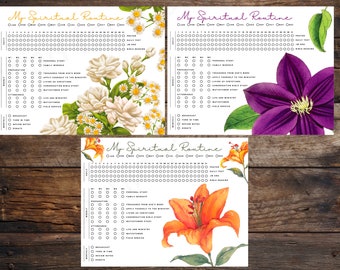 JW Spiritual Routine Activity Tracker | Floral 2 Package Designs | Jehovah's Witness | Printable Digital Download