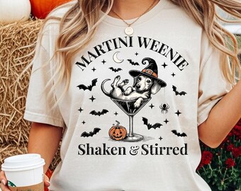 Halloween Dachshund Tshirt, Martini Weenie Sweatshirt, Halloween Ghost Sweatshirt, Dachshund Mom, Halloween Crewneck