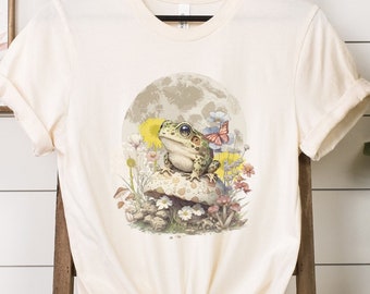 Frog And Toad Shirt, Frog Shirt, Nature Lover Gift, Moon Shirt, Magic Mushroom Tee, Nature Lover Mushroom Shirt, Hippie Shirt