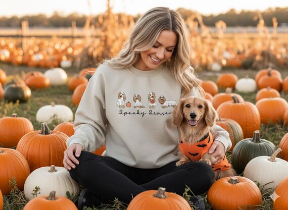 Halloween Dachshund Tshirt, Dachshund Ghost Sweatshirt, Halloween Ghost Sweatshirt, Dachshund Mom, Halloween Crewneck, Dog Ghost Shirt