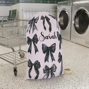 Personalized Laundry Bag, Customized Laundry Bag, College Essentials, Clothes Hamper, Coquette Laundry Bag, Kids Laundry, Laundry Basket