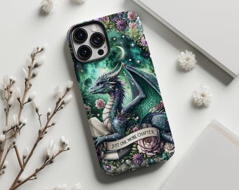 Bookish Phone Case, Book Tough Phone Case, Dragon Phone Case, iPhone 16 Pro Case, 15, 14, 13, 12 Mini, 11, 8, Google Pixel Gothic Book Shelf