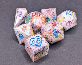 Jawbreakers - 7 piece dnd ttrpg sharp edge dice set