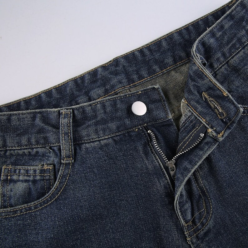 Butterfly Print Baggy Jeans Low Waist Denim Flare Etsy