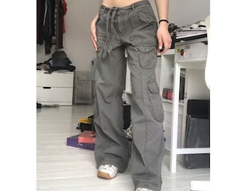 Grey cargo cheap jeans womens