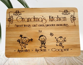 Personalized Grandma's Kitchen Cutting Board, Grandma Mothers Day Gift, Custom Cutting Board, Engraved Cutting Board, Nana's Kitchen