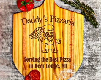Pizza lover Gift, Pizza Board, Pizza Night, Personalized Family Name Cutting Board, Personalized Pizza Wheel