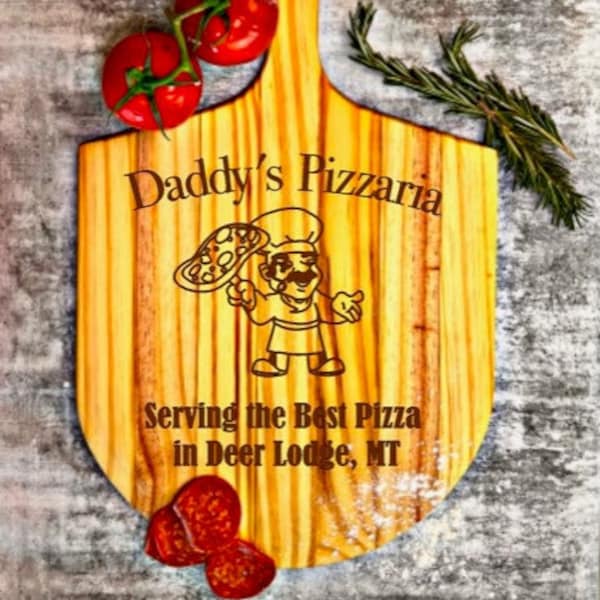 Pizza lover Gift, Pizza Board, Pizza Night, Personalized Family Name Cutting Board, Personalized Pizza Wheel