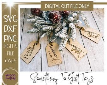 Wood Gift Tags SVG, Something You, Christmas Tags Laser Svg, Christmas Present Tags Svg, Something To Tags, 4 Gift Rule Tags Cut File