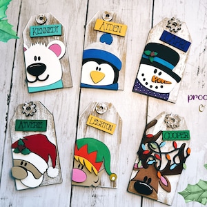 Christmas Gift Tags Wooden, Christmas Present Labels, Reindeer Gift Tags, Santa Claus Gift Tags, Christmas Gift Tags for presents