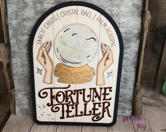 Fortune Telling, Tarot Sign, Psychic Reader, Halloween Decor Indoor, Fortune Teller, Crystal Ball Art