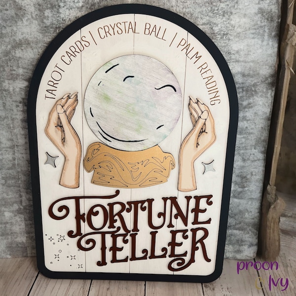 Fortune Telling, Tarot Sign, Psychic Reader, Halloween Decor Indoor, Fortune Teller, Crystal Ball Art