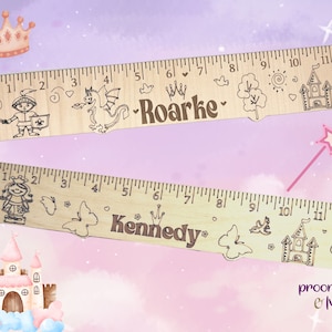 Kids Ruler,  Measuring Ruler, Personalized Ruler, Back to School Ruler, Princess Ruler,  Engraved Wood Ruler, Custom Ruler for Kids