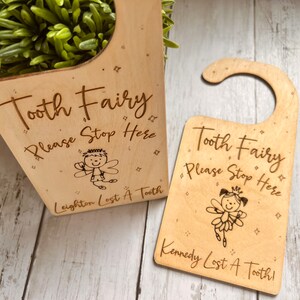 Kids tooth Fairy, Boy Tooth Fairy, Girl Tooth Fairy, Lost Tooth, Tooth Fairy Keepsake, Tooth Fairy Door Hanger bild 5