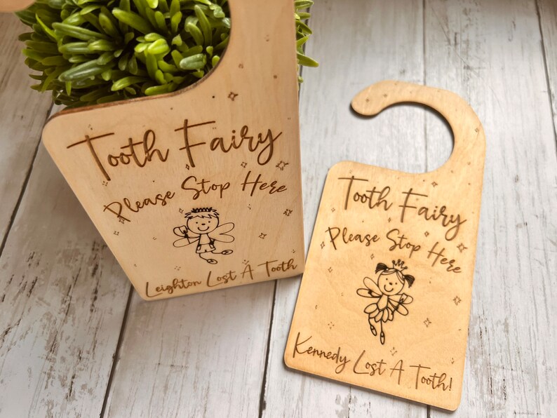 Kids tooth Fairy, Boy Tooth Fairy, Girl Tooth Fairy, Lost Tooth, Tooth Fairy Keepsake, Tooth Fairy Door Hanger bild 5