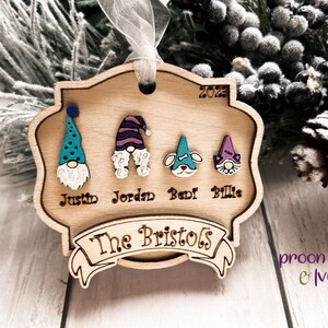 Gnome Family, Custom Gnome, Personalized Family Ornaments, Family With ...