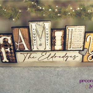 Family Blocks, Wooden Block Signs, Mantle Decor Modern - Etsy
