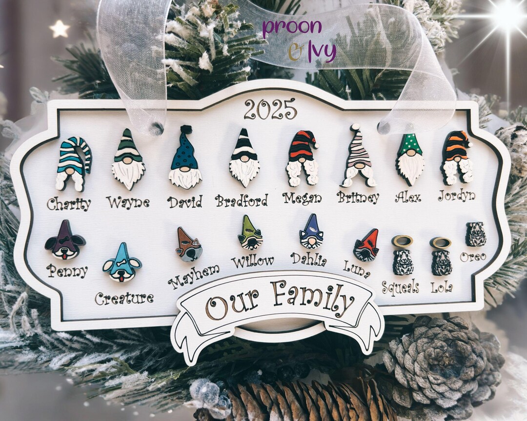 Personalized Gnome, Family Ornaments, Gnome Family - Etsy
