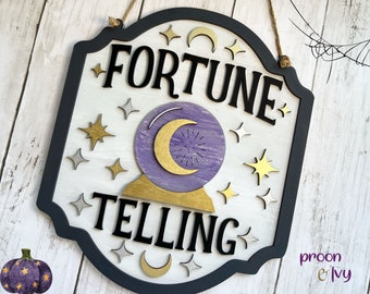 Hanging Halloween Sign, Fortune Telling, Halloween Plaque, Psychic Reader, Halloween Decoration Indoor, Fortune Teller, Crystal Ball Sign