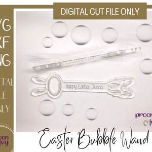 Digital File Nur Digitales - Benutzerdefiniertes Bubble Wand Design - Acryl Bubble Wand - Glowforge - Laserdrucker - SVG - PDF - Kinder Name - Zauberstab