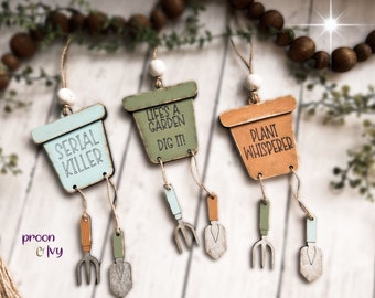 Plant Lover Gift Ideas, Plant Pot Car Charm Ornament, Perfect Gift for Garden Lovers, Plant Decor